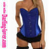 Blue Bronze Sequin Burlesque Corset