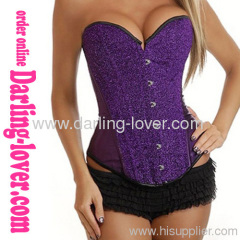 Sexy Purple Bronze Sequin Burlesque Corset