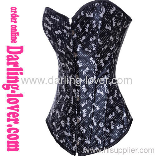 Hot Sexy Dot & Butterfly Black Corset