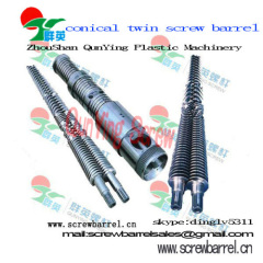 conical twin screw and barrel for machine