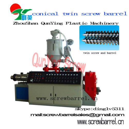 twin conical screws and barrel
