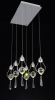 Aluminium crystal chandelier with LED light source