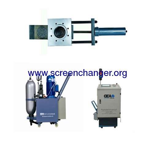 hydraulic plate screen changer for plastic extruder