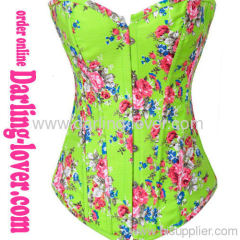 Green Sexy Mini Flower Corset