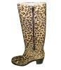 PVC Leopard Print Boots