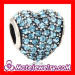 european Silver Crystal Heart Beads