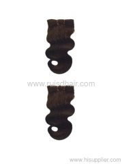 Natural color virgin manchine made hair weft