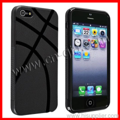 TPU Case for Apple iPhone 5, Black Basketball Shape