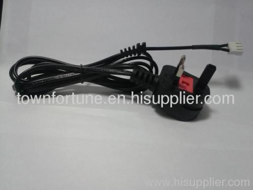 UK molded dummy earth power cord