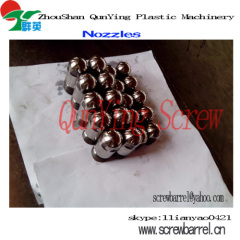 screw tip,screw head,nozzle,ring plunger,end cap,screw barrel accessiories of injection screw barrel