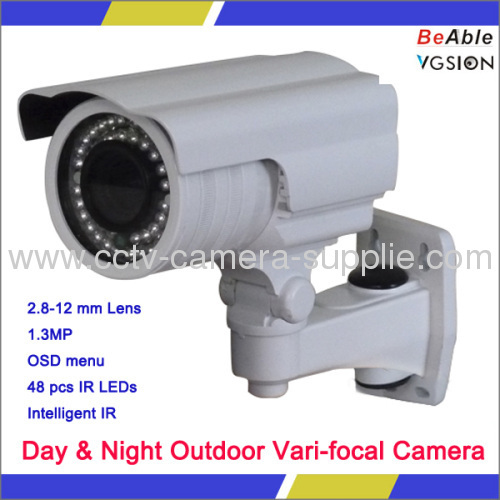 2.8-12 mm 1.3 MP Manual iris lens 600 TVL Waterpoof Camera Day & Night Outdoor Vari-focal Ir Camera