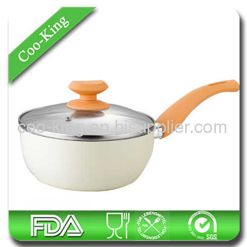 Aluminum ceramic fry pan with glass lid