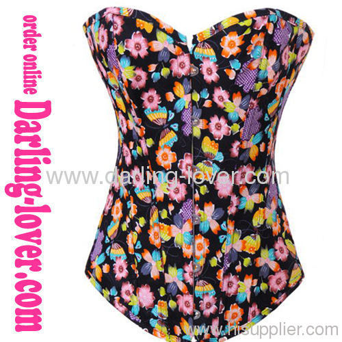 Sexy Small Flower Black Fashion Corset