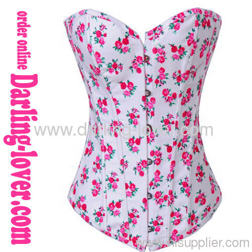 Sexy White Small Flower Fashion Corset