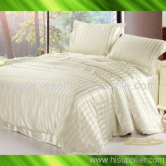 Stripe silk bed sheet