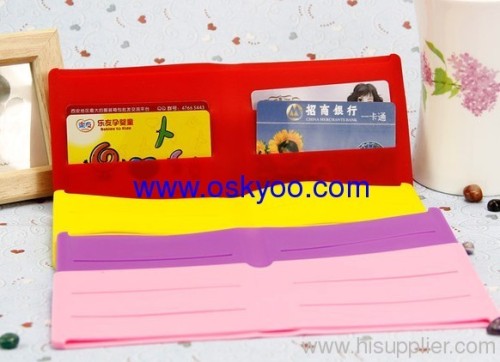 New cute candy-colored silicone wallet card package Meng card sets short paragraph for men and women