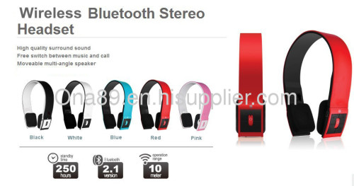 Bluetooth 2ch Stereo Audio Headphone for apple IPad,iPhone,Table PC,PSP,Smartphone