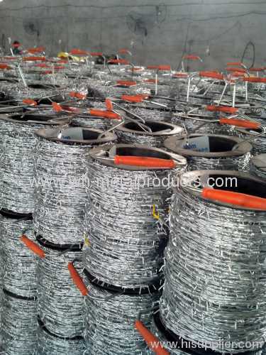 galvanized barbed wires barrier