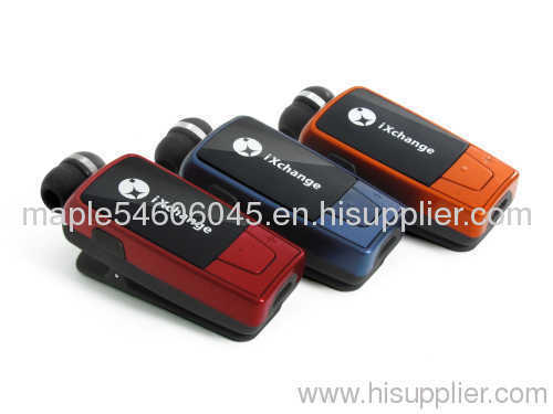 Incoming call alert and Anti-lost function retractable Bluetooth headset for iPhone4/4S/5