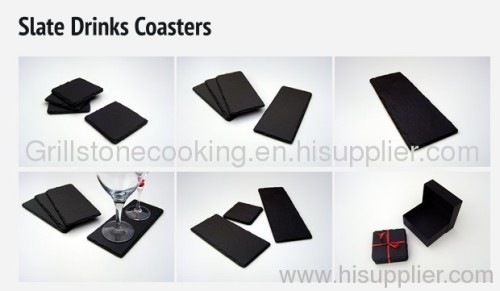 Wholesale black slate coasters plates
