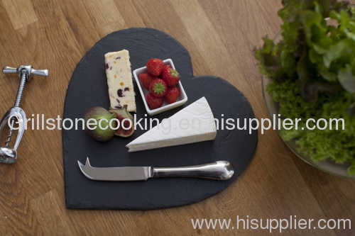 Heart shaped slate mats cheese board 30x22cm