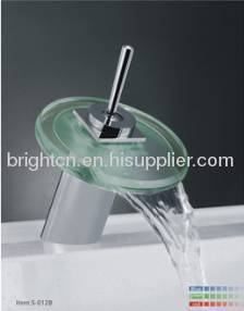 LED glass waterfall faucet