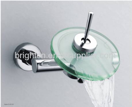 LED glass waterfall faucet