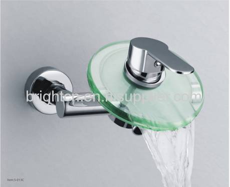 LED glass waterfall faucet