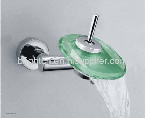 LED glass waterfall faucet