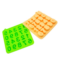 Food Grade 12cups Silicone cube Tray with number shape