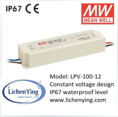 Mean Well 100W 8.5A 12V Single Output Drivers Switching LED Power Supply LPV-100-12 IP67 waterproof LED transformers