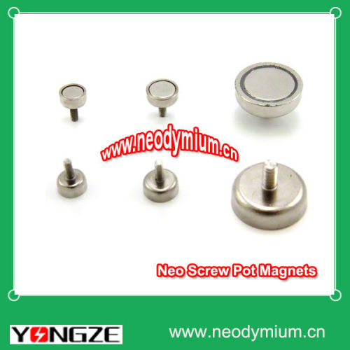 Neodymium Clamping Pot Magnet with Male Stud