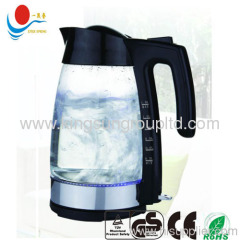 Transparent Glass body Electric Kettle with Led 1.8L glass