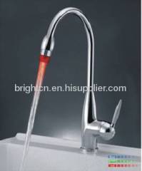 Brass LED kitchen faucet