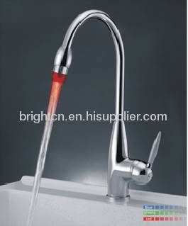 Brass LED kitchen faucet