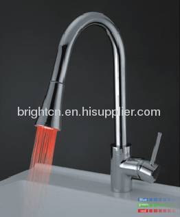 Brass LED kitchen faucet