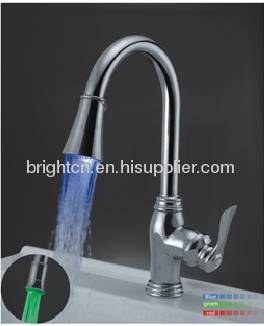 Brass LED kitchen faucet