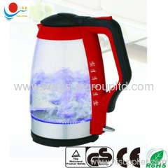 Electric glass kettle GS CE ROHS 1.8L ,Red Handle