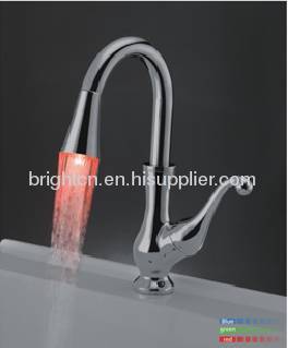 Brass LED kitchen faucet