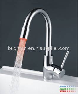 Brass LED kitchen faucet