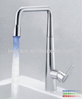 Brass LED kitchen faucet