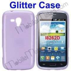Ultra Thin Glossy Glitter Power Soft Gel TPU Case for Samsung I8262D Galaxy Duos (Purple)