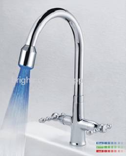 Brass LED kitchen faucet