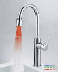 Brass LED kitchen faucet