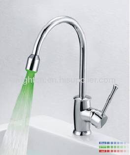 Brass LED kitchen faucet