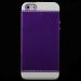 TPU Edge and Plastic Hard Back Cover Case for iPhone 5(Purple)