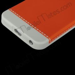 TPU Edge and Plastic Hard Back Cover Case for iPhone 5(Orange)