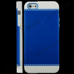 TPU Edge and Plastic Hard Back Cover Case for iPhone 5(Dark Blue)