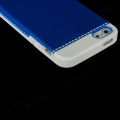 TPU Edge and Plastic Hard Back Cover Case for iPhone 5(Dark Blue)