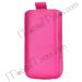 Straight Into Lichee Pattern Leather Pouch Case for iPhone 4/4S with Adjustable Belt,Size:9*14*2cm (Hot Pink)